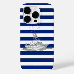 マーリン魚釣りクロムオンブルーストライプ Case-Mate iPhone 14 PROケース
