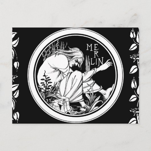 マーリン アール・ヌーヴォー ファンタジー ポストカード (正面)