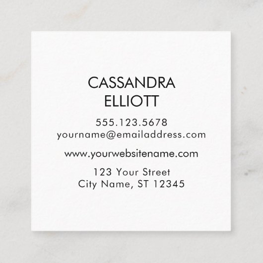 マーリーカラフルド金ゴールド抽象芸術液芸術 スクエア名刺 (裏面)