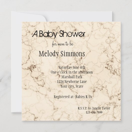 マーリークリームベビーシャワー 招待状 (裏面)