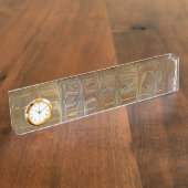 マーリーゴールデンウェットシダーアートパターンセラミックタイル デスクネームプレート (側面)