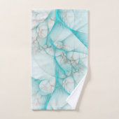 マーリーシルクフラクタルティール(緑がかった色)ID717 バスタオルセット (ハンドタオル)