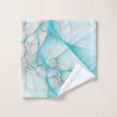 マーリーシルクフラクタルティール(緑がかった色)ID717 バスタオルセット (ウォッシュタオル)