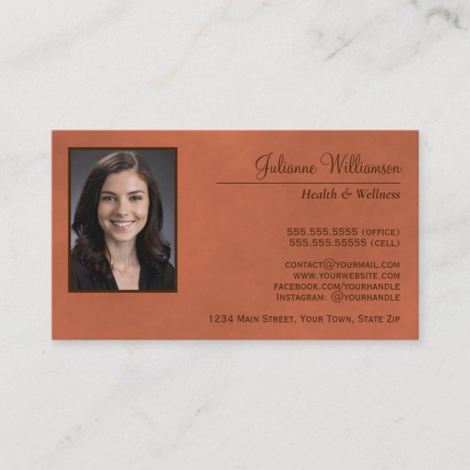 マーリーテラコッタシンプルプロフェッショナル写真 名刺 (正面)