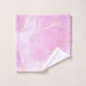 マーリーパステルピンクモノグラムの金ゴールド バスタオルセット (ウォッシュタオル)