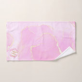 マーリーパステルピンクモノグラムの金ゴールド バスタオルセット (ハンドタオル)