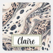 マーリーヒョウのパタパーソナライズされたーン スクエアシール (正面)