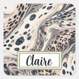 マーリーヒョウのパタパーソナライズされたーン スクエアシール