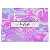 マーリーピンクパープルターコイズ ラージペーパーバッグ (正面)