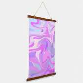 マーリーピンクパープルターコイズ 吊り下げ型タペストリー (傾斜あり)