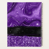 マーリー王室のド紫グリッターブラックブラシストローク プランナー手帳 (裏面)