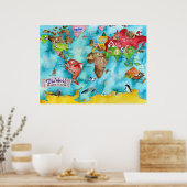 マーリー・ウンガロの「この世界…」子供地図 ポスター (キッチン)