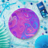 マーリ絵を描ドスワールピンクパープルカラフルアートおもしろい ペーパープレート (パーティー)