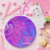 マーリ絵を描ドスワールピンクパープルカラフルアートおもしろい ペーパープレート (パーティー)