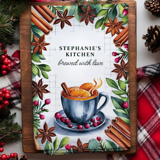 マールサイダーパーソナライズされたクリスマス キッチンタオル