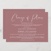 マールサラの小さな結婚式　計画変更のお知らせ 案内状 (正面/裏面)