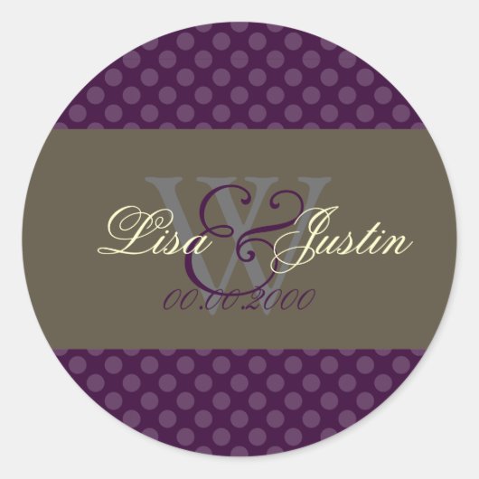 マールローポルカドットモノグラムステッカー ラウンドシール (正面)