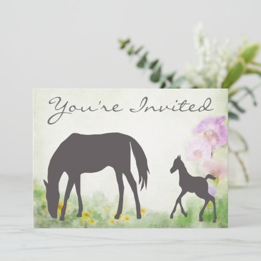 マーレかわいらしとフォアホース馬ベビーシャワー招待状 招待状 (スタンド正面)