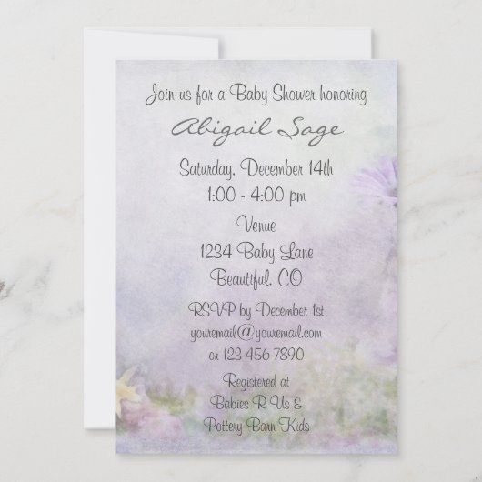 マーレかわいらしとフォーアルシルエットベビーシャワー招待状 招待状 (裏面)