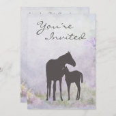 マーレかわいらしとフォーアルシルエットベビーシャワー招待状 招待状 (正面/裏面)