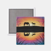 マーレとフォールサンライズの馬の磁石広場 マグネット (正面/裏面)