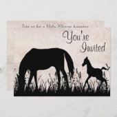 マーレアンドフォール放牧馬ベビーシャワー招待状 招待状 (正面/裏面)