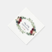 マーレット ネイビーブルー フラワーブーム ウェディングプランナー スタンダードカクテルナプキン (角)