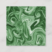 マーレ絵を描ドシッパーソナライズされたクグリーン白黒 スクエア名刺 (裏面)