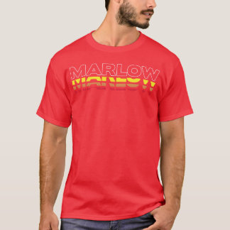 マーロウという名の人に贈る面白いビンテージ風の夕焼けデザイン Tシャツ