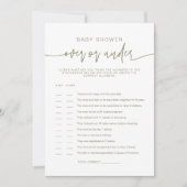 マーロ オリーブグリーン オーバーアンダー ベビーシャワーゲーム 招待状 (正面)