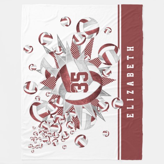 マーンかわいらしグレイのバレーボールはスポーツのデコ フリースブランケット (正面)