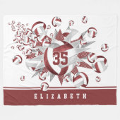 マーンかわいらしグレイのバレーボールはスポーツのデコ フリースブランケット (正面(横))