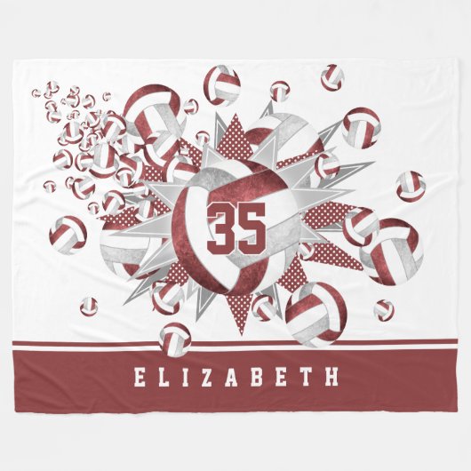 マーンかわいらしグレイのバレーボールはスポーツのデコ フリースブランケット (正面(横))