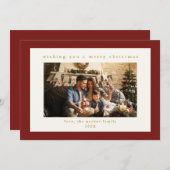 マーンエレガントカスタムフォトクリスマスホリデーカード シーズンカード (正面/裏面)