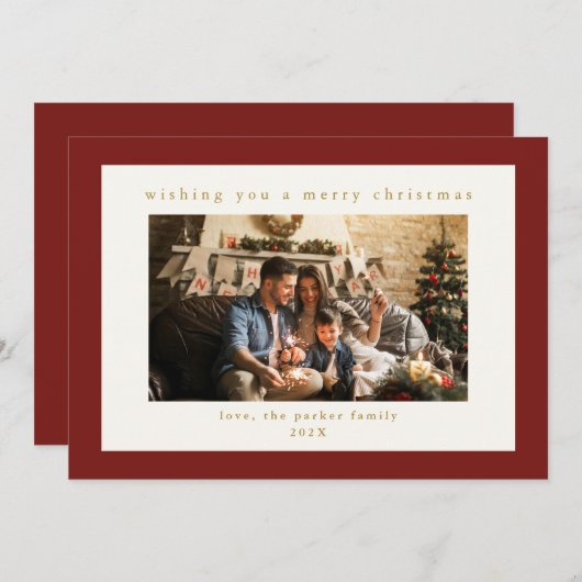マーンエレガントカスタムフォトクリスマスホリデーカード シーズンカード (正面/裏面)