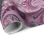 マーンクールおよび黒の装飾的フラクタル模様 ラッピングペーパー (ロールコーナー)