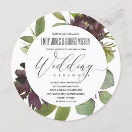 マーン鮮やかグリーン開花の葉の束結婚の 招待状