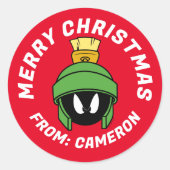 マーヴィンザマルティアン™不機嫌 |メリークリスマス ラウンドシール (正面)