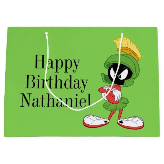 マーヴィン交差するMARTIAN™ |の腕 ラージペーパーバッグ (正面)