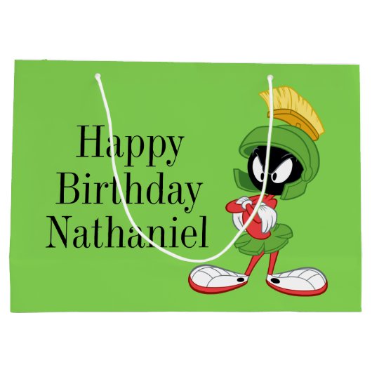 マーヴィン交差するMARTIAN™ |の腕 ラージペーパーバッグ (裏面)