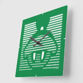 マーヴィン・ザ・火星™アイコストライプのン スクエア壁時計 (傾斜)