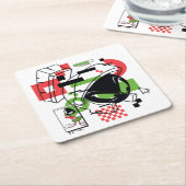 マーヴィン・ザ・火星™グリッチ スクエアペーパーコースター (アングル)