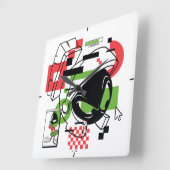 マーヴィン・ザ・火星™グリッチ スクエア壁時計 (傾斜)