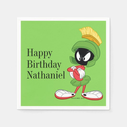 マーヴィン・ザ・火星™ |両腕を交差 スタンダードカクテルナプキン (正面)