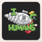 マーヴィン・ザ・火星™ Iレーザー人間 スクエアペーパーコースター (正面)