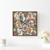 マー・ジョンジョカーズ スクエア壁時計 (ホーム)