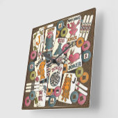 マー・ジョンジョカーズ スクエア壁時計 (傾斜)