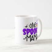 マ不気味マ引用文ハロウィーンカボチャとスパイダー コーヒーマグカップ (正面右)