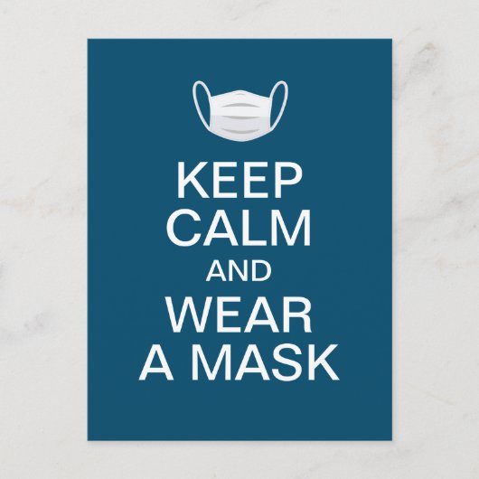 マ保スクを冷静に衣服する ポストカード (正面)