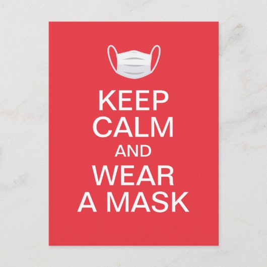 マ保スクを冷静に衣服する ポストカード (正面)